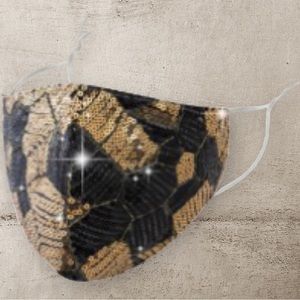 FREE W ANY PURCHASE Black and Gold Sequin Mask